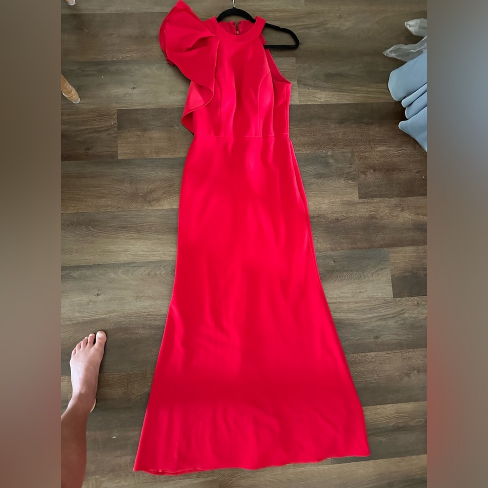 Red Betsy Adam formal gown